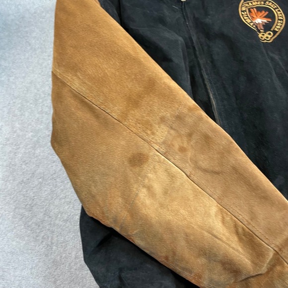 Salt Lake 2002 Winter Olympics Bomber Jacket Mens XL Suede Leather - Picture 14 of 16